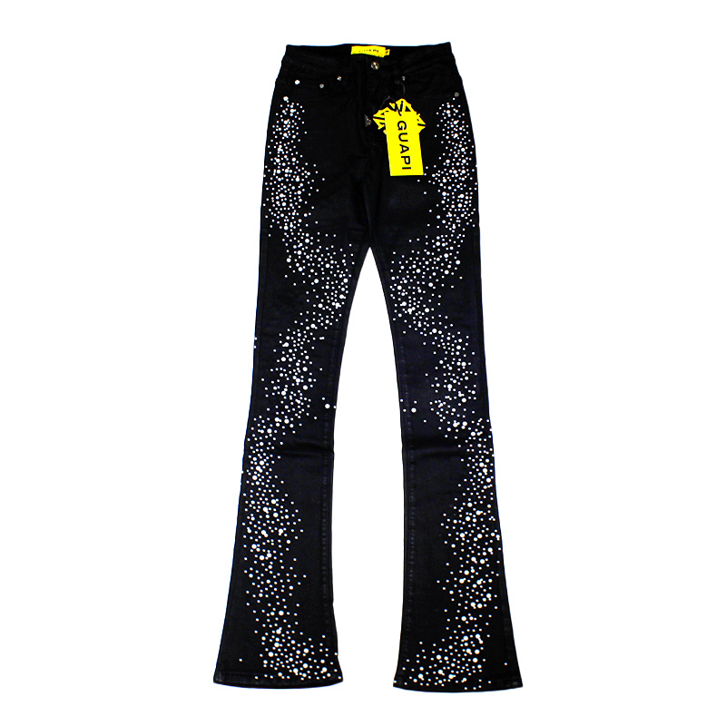 OBSIDIAN BLACK PEARLS DENIM -BLACK-