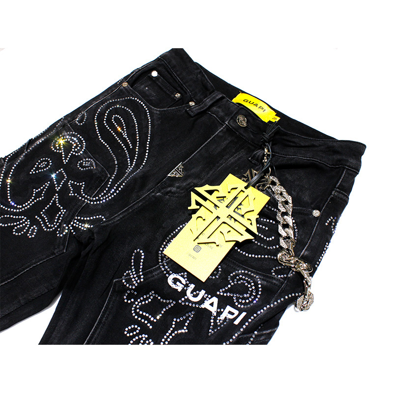 VINTAGE BLACK PAISLEY DENIM -BLACK-