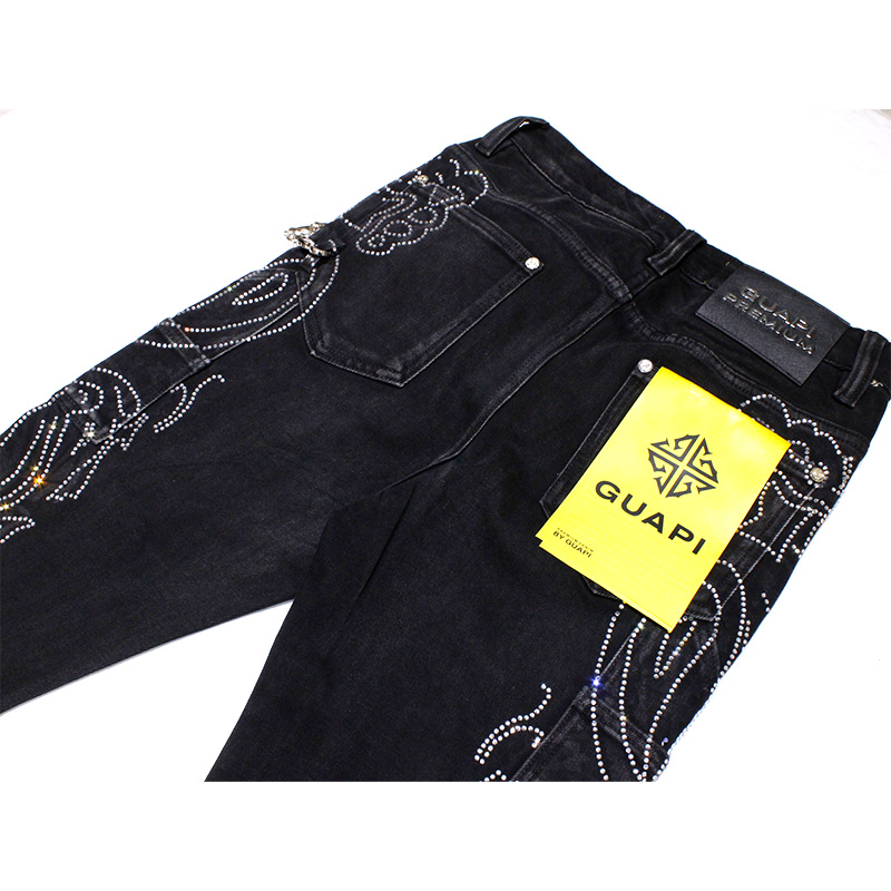 VINTAGE BLACK PAISLEY DENIM -BLACK-