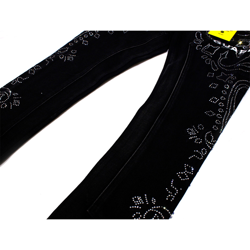 VINTAGE BLACK PAISLEY DENIM -BLACK-