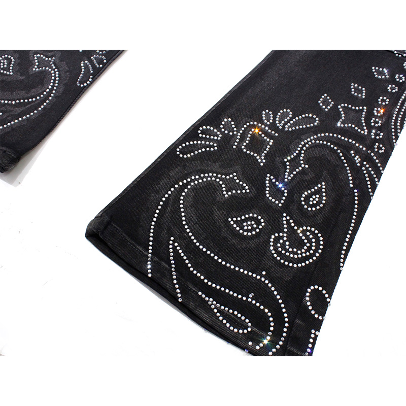 VINTAGE BLACK PAISLEY DENIM -BLACK-