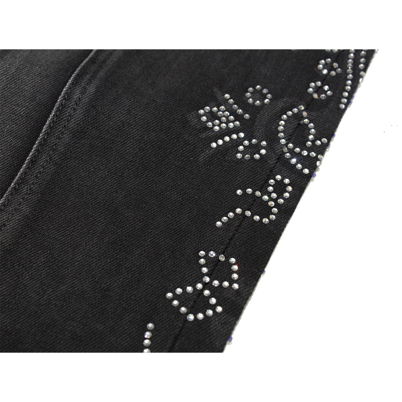 VINTAGE BLACK PAISLEY DENIM -BLACK-
