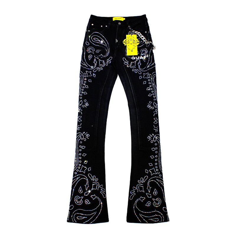 VINTAGE BLACK PAISLEY DENIM -BLACK-