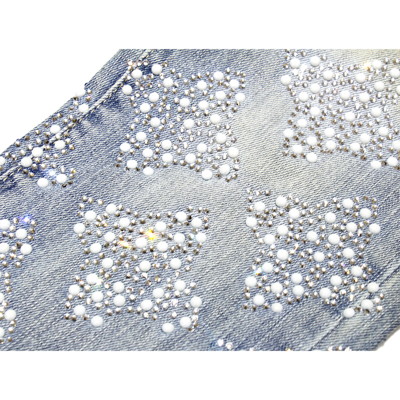 AQUA BLUE EMBELLISHED DENIM V4 -BLUE-