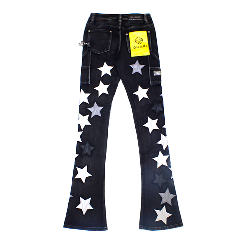 OBSIDIAN BLACK VINTAGE STARS DENIM -BLACK-