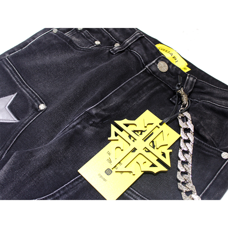 OBSIDIAN BLACK VINTAGE STARS DENIM -BLACK-