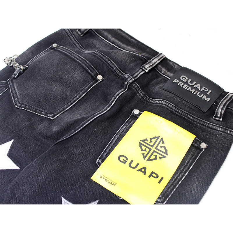 OBSIDIAN BLACK VINTAGE STARS DENIM -BLACK-