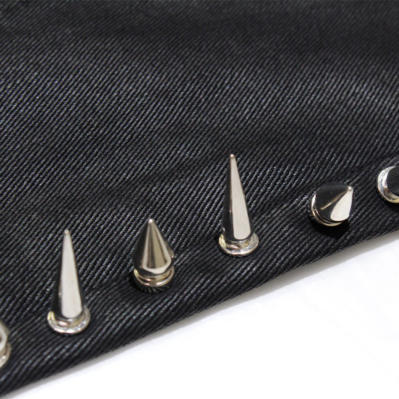 OBSIDIAN BLACK SPIKES DENIM -BLACK-