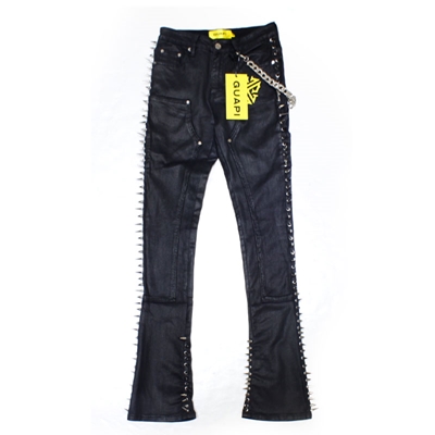 OBSIDIAN BLACK SPIKES DENIM -BLACK-