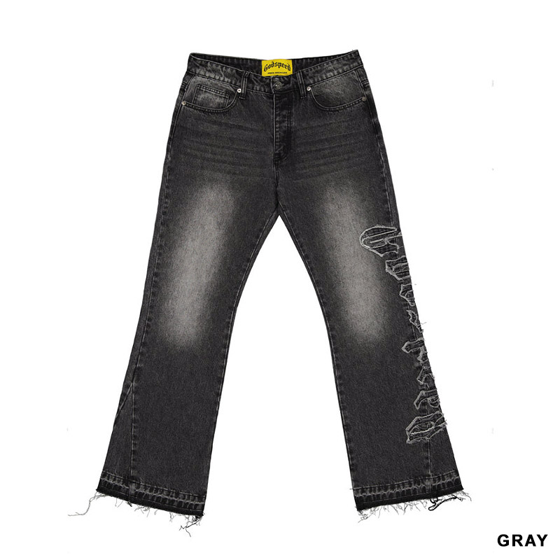 OG LOGO FLARED DENIM STITCHED -2.COLOR-
