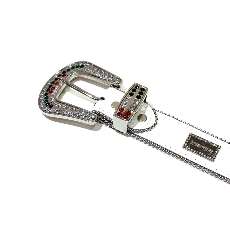 CRYSTAL GRADATION BELT -WHITE-