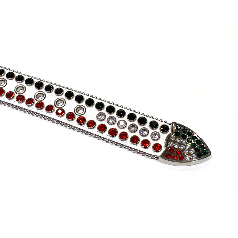 CRYSTAL GRADATION BELT -WHITE-