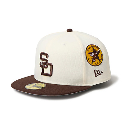 59FIFTY MLB 2-Tone サンディエゴ・パドレス クーパーズタウン ワインコルク バーントウッドバイザー -WHITE-