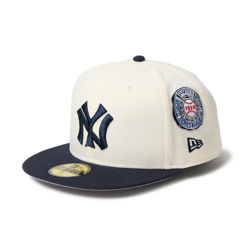 59FIFTY MLB 2-Tone ニューヨーク・ヤンキース クーパーズタウン ワインコルク ネイビーバイザー -WHITE-