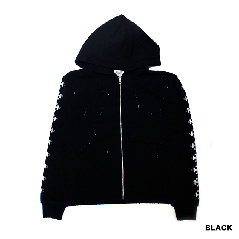CROSS ZIP UP VINTAGE HOODIE -2.COLOR-