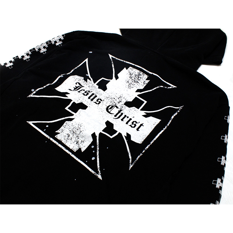 CROSS ZIP UP VINTAGE HOODIE -2.COLOR-