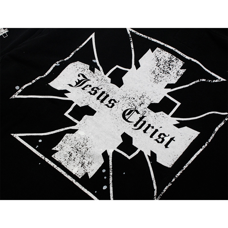 CROSS ZIP UP VINTAGE HOODIE -2.COLOR-