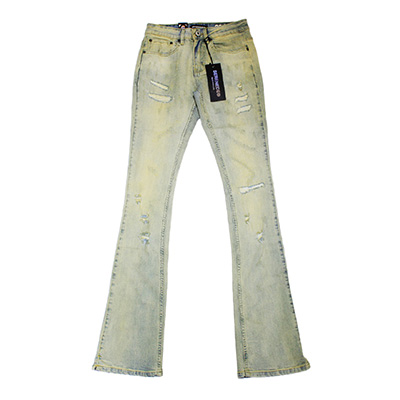 TIERRA STACKED JEANS -USED BLUE-