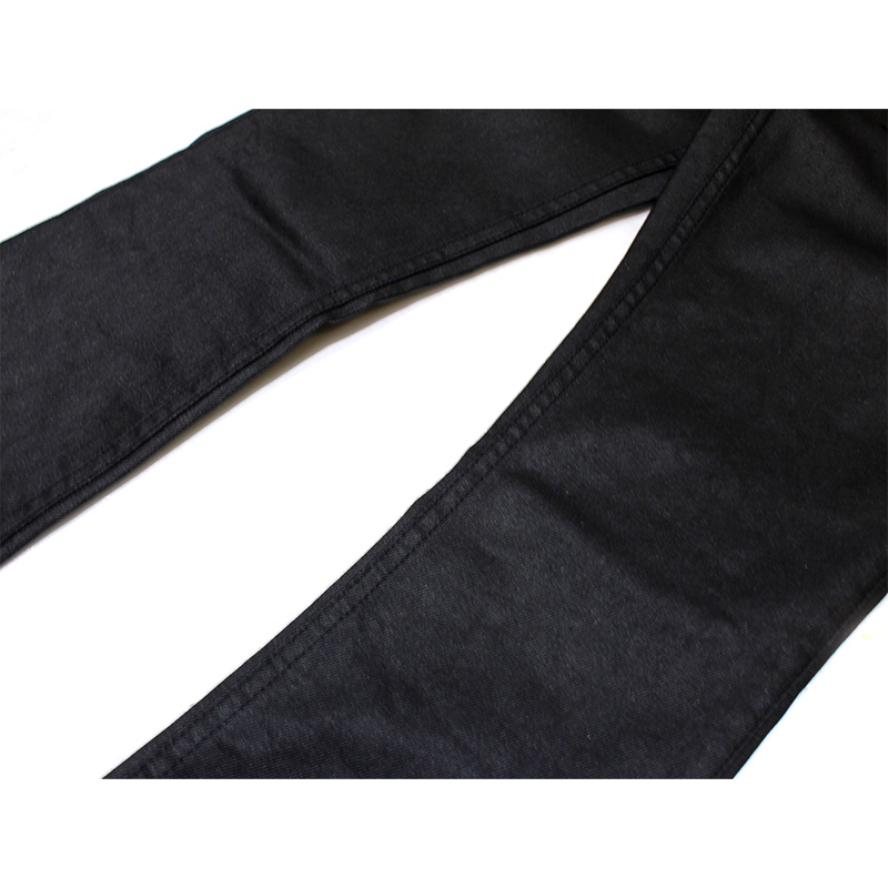 CAVIAR WAX STACKED JEANS -BLACK-