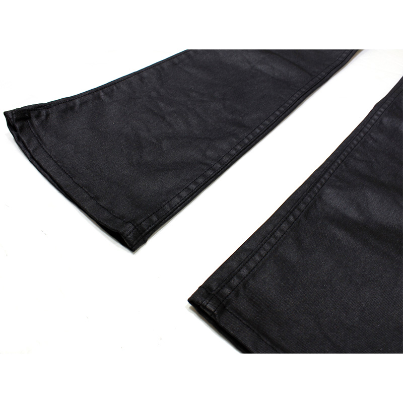 CAVIAR WAX STACKED JEANS -BLACK-