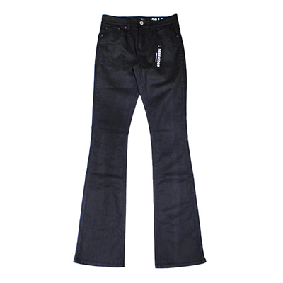 CAVIAR WAX STACKED JEANS -BLACK-