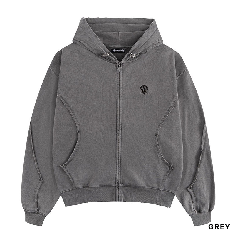 SWITCHING PIERCER ZIP HOODIE -2.COLOR-