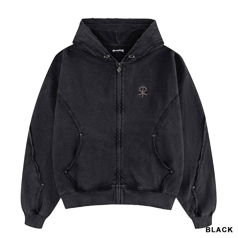 SWITCHING PIERCER ZIP HOODIE -2.COLOR-