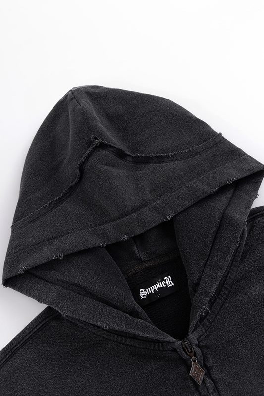 SWITCHING PIERCER ZIP HOODIE -2.COLOR-