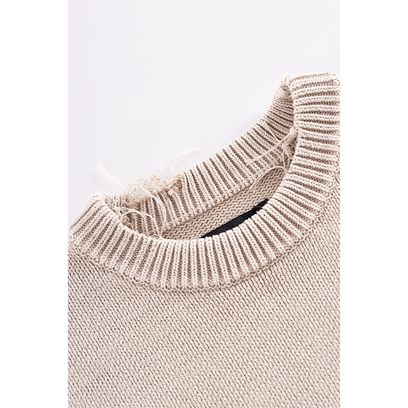 DISTRESSED CROSS LEATHER PATCH CREW KNIT V2 -2.COLOR-