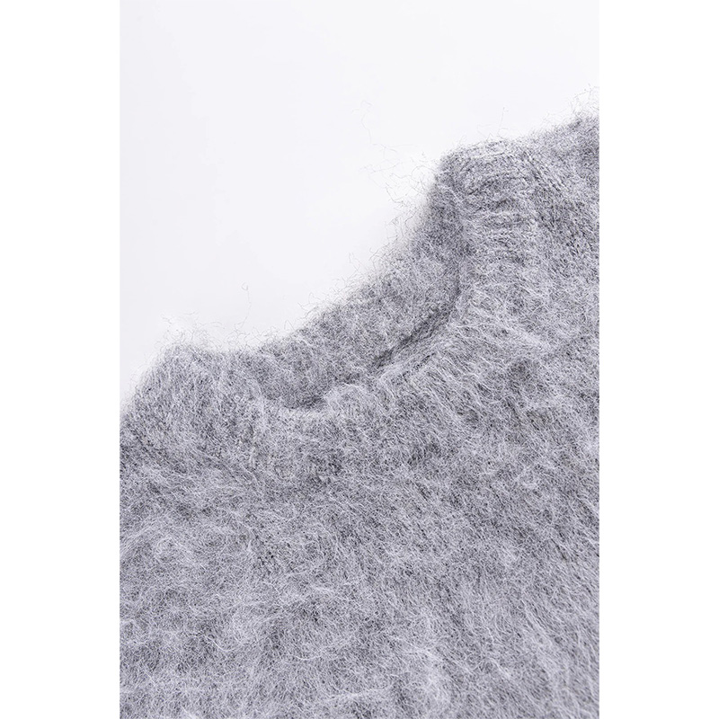 TRIBAL CROSS PIERCED SHAGGY KNIT -2.COLOR-