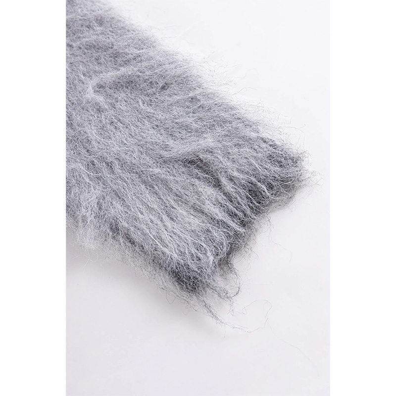 TRIBAL CROSS PIERCED SHAGGY KNIT -2.COLOR-