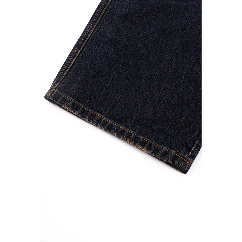 SWITCHING PIERCED BAGGY JEANS -2.COLOR-