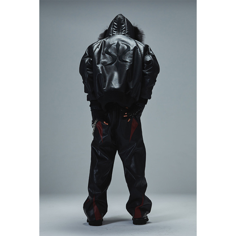 FAUX FUR HOODED BOMBER JACKET -2.COLOR-