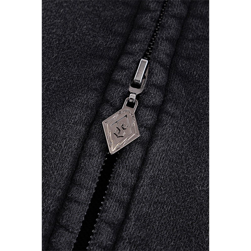 SPLASH RHINESTONE IRON LOGO ZIP HOODIE -BLACK-