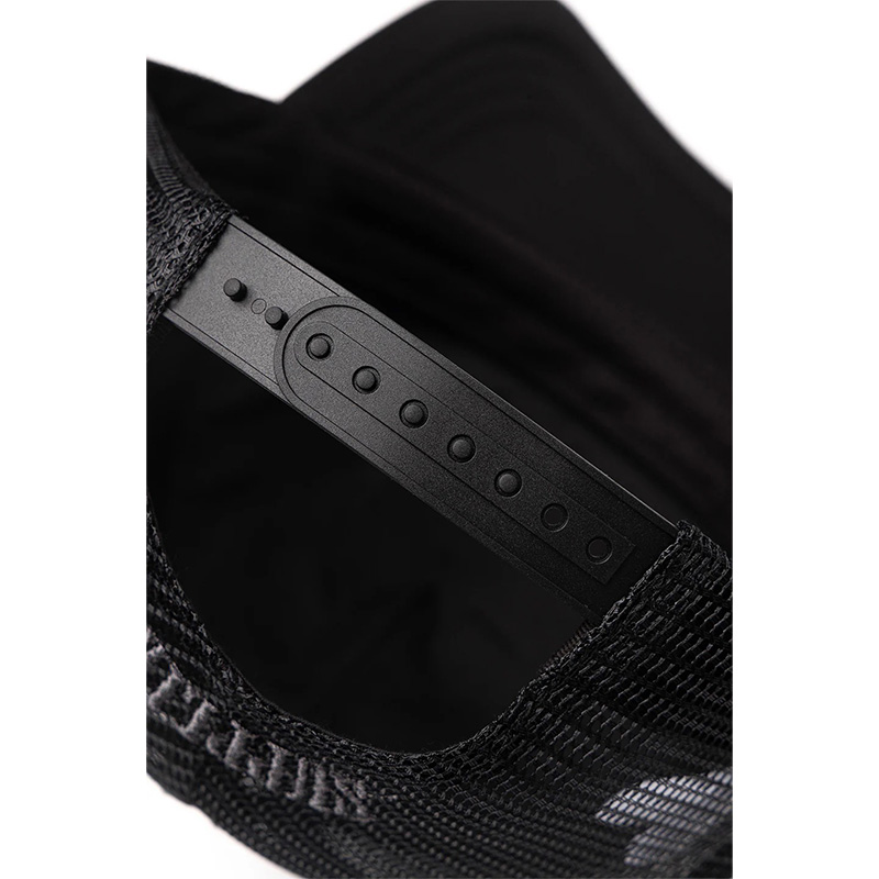 TRIBAL CAMO CROSS LEATHER PATCH MESH CAP -BLACK-
