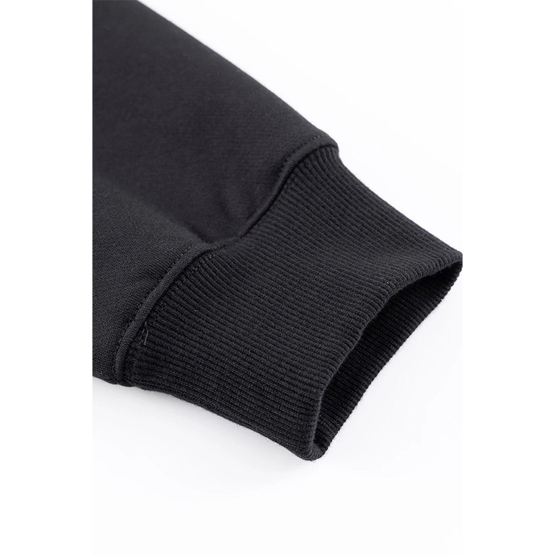 OUTLINE CROSS ZIP HOODIE -BLACK-