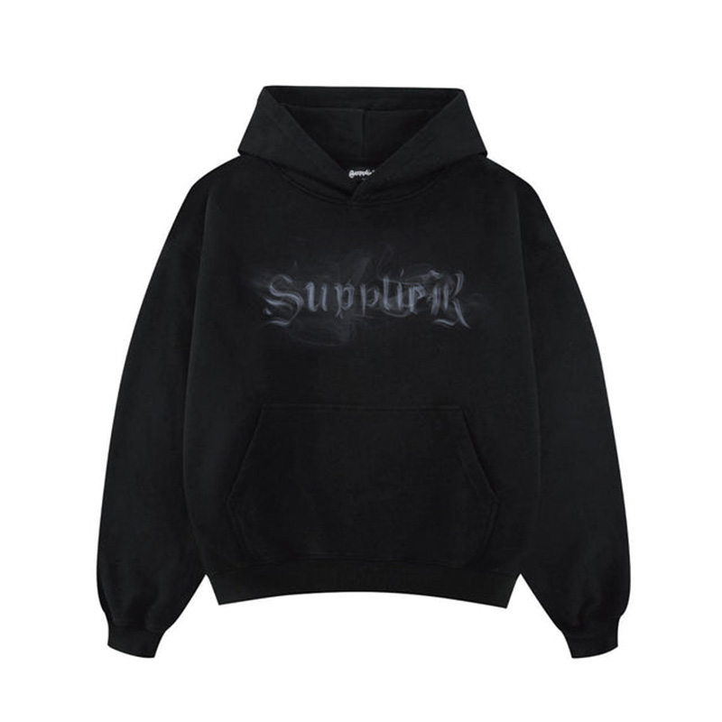 SMOKE CROSS HOODIE -BLACK-