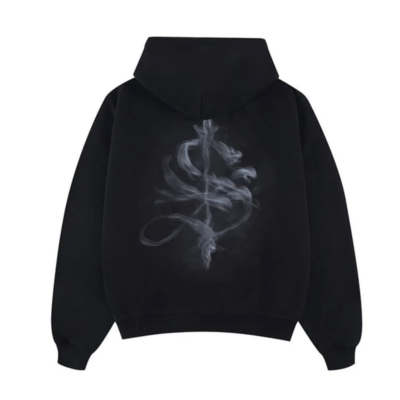 SMOKE CROSS HOODIE -BLACK-