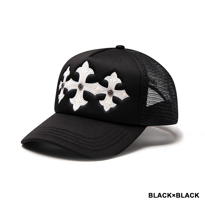 CROSS LEATHER PATCH MESH CAP -2.COLOR-