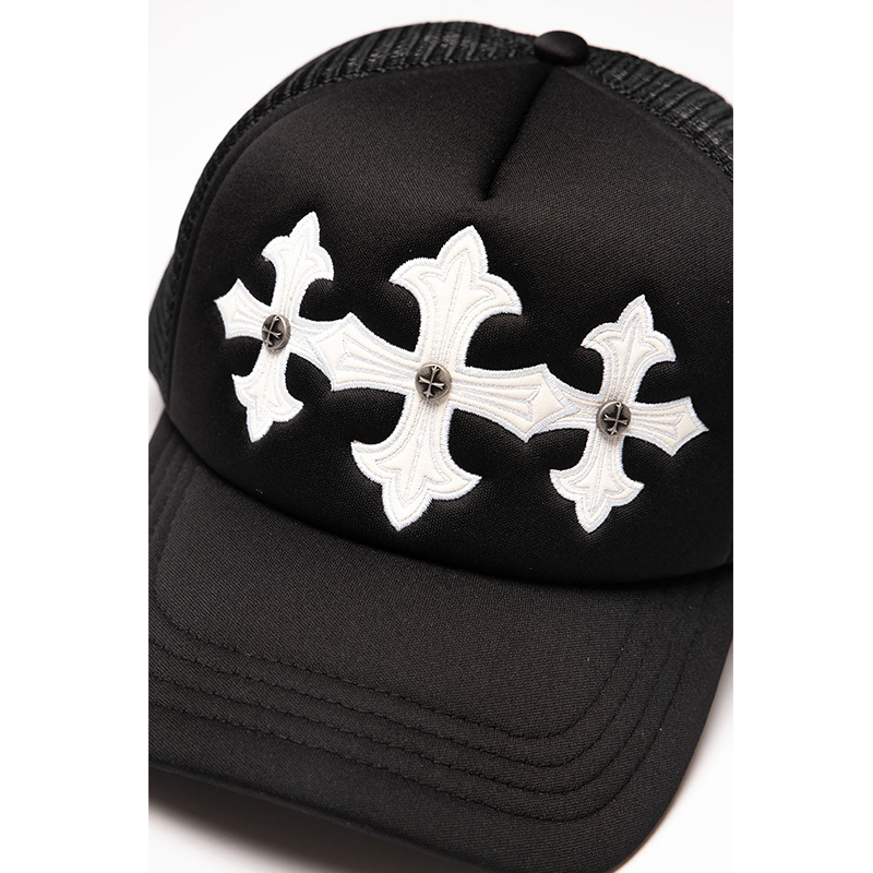 CROSS LEATHER PATCH MESH CAP -2.COLOR-
