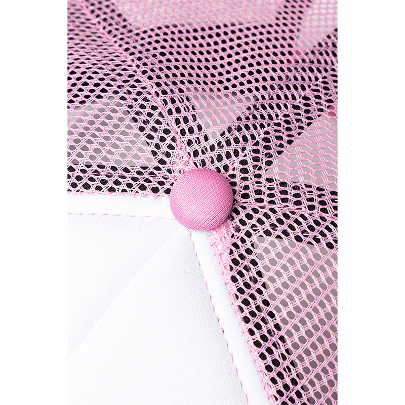 CROSS LEATHER PATCH MESH CAP -PINK-