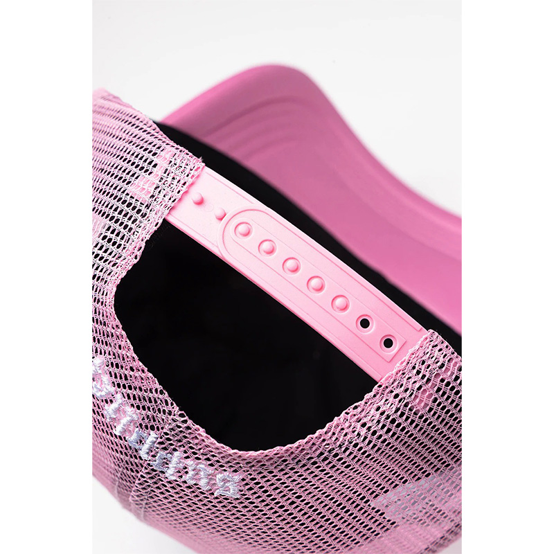 CROSS LEATHER PATCH MESH CAP -PINK-