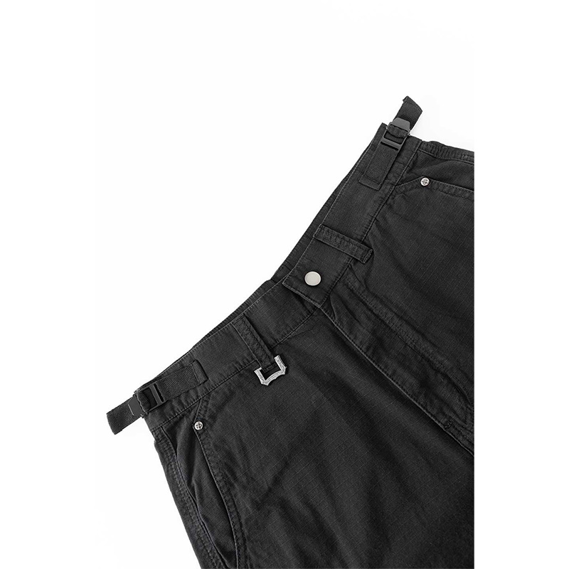 CROSS LEATHER PATCH BAGGY SHORTS -2.COLOR-