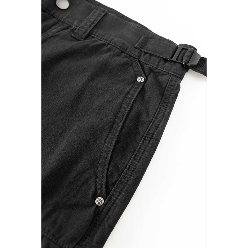 CROSS LEATHER PATCH BAGGY SHORTS -2.COLOR-