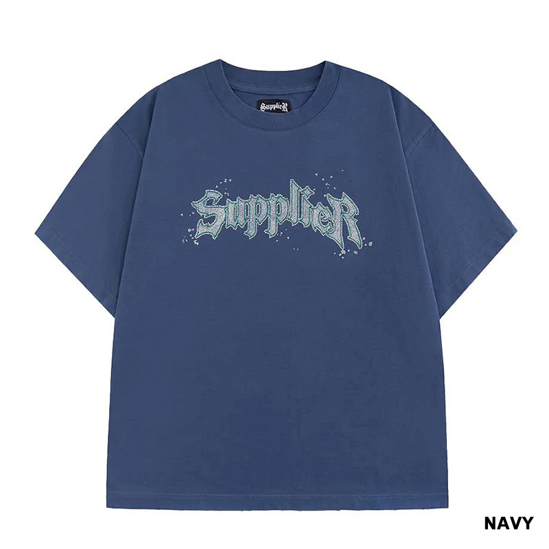SPLASH RHINESTONE IRON LOGO TEE -2.COLOR-