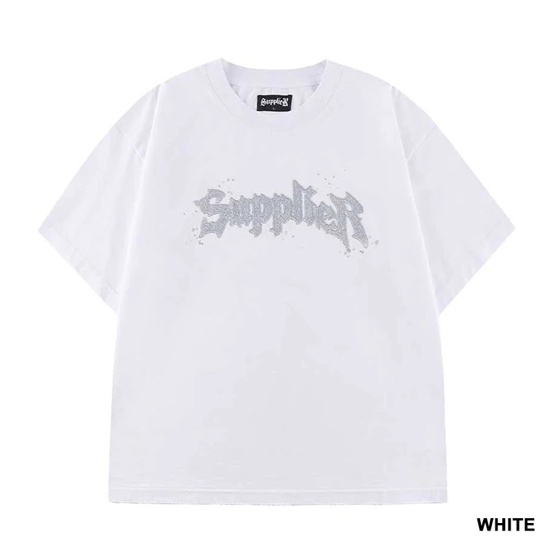 SPLASH RHINESTONE IRON LOGO TEE -2.COLOR-