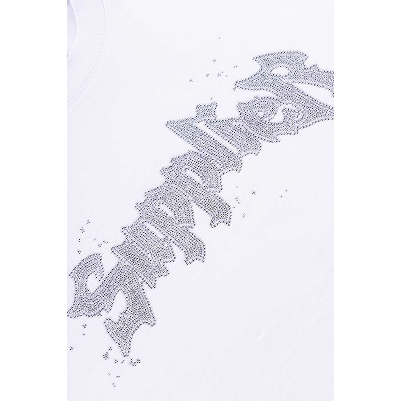 SPLASH RHINESTONE IRON LOGO TEE -2.COLOR-