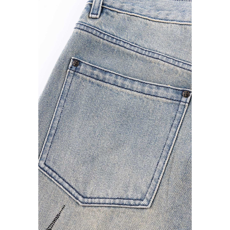 TRIBAL RHINESTONE DENIM SHORTS -2.COLOR-