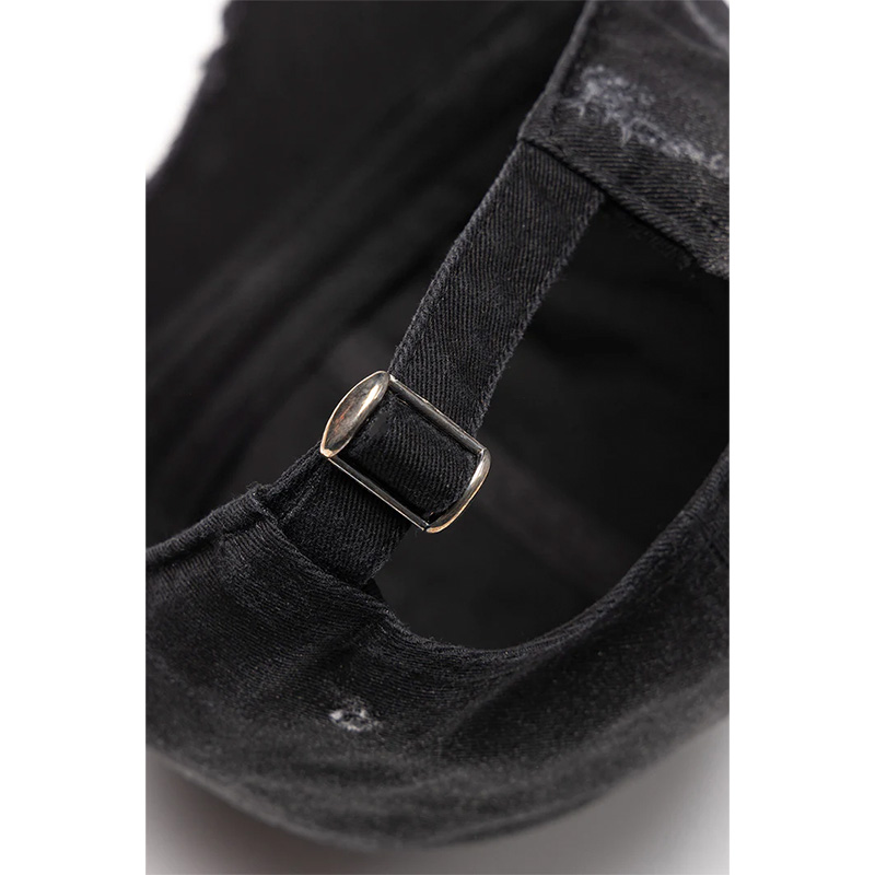 RIPPED BRIM 6 PANEL -BLACK-