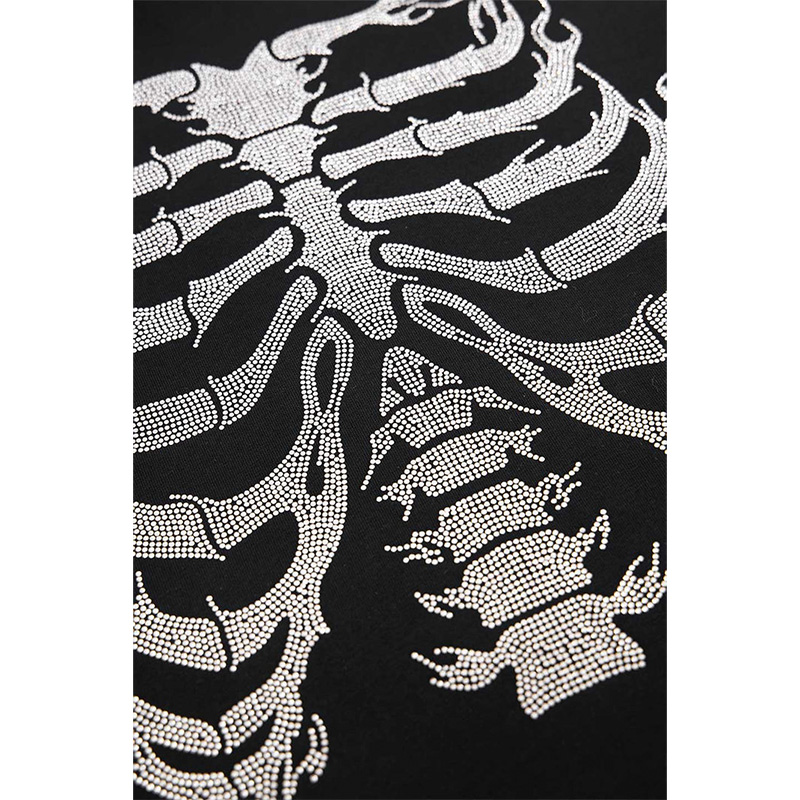 RHINESTONE FIRE BONE TEE -2.COLOR-